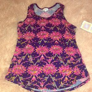 Lula Roe tank top with colorful flower designs!